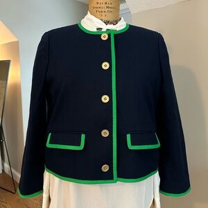 NWOT SZ 16 J. CREW cropped Tipped Lady Jacket in Basketweave AV844